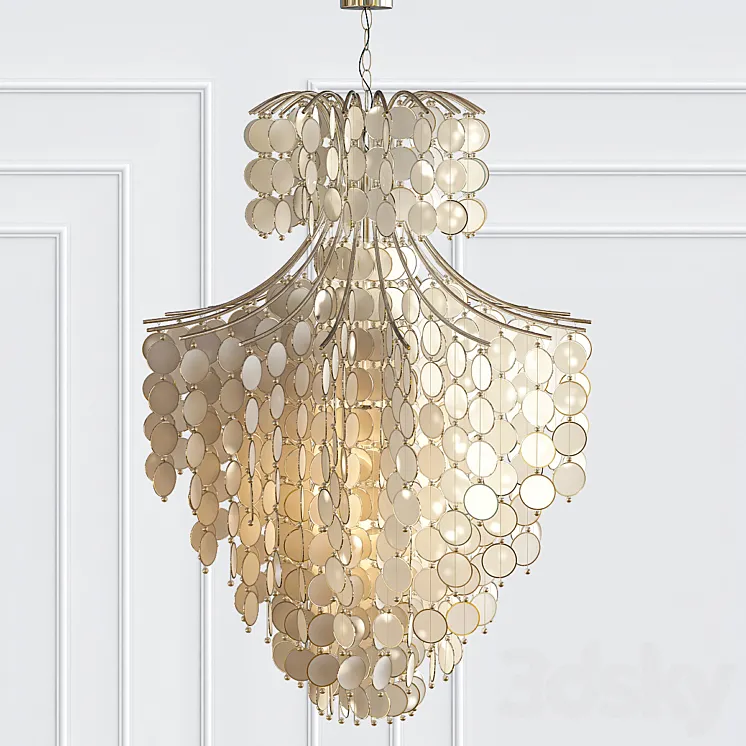 Dripping Capiz 2-Light Chandelier 3DS Max