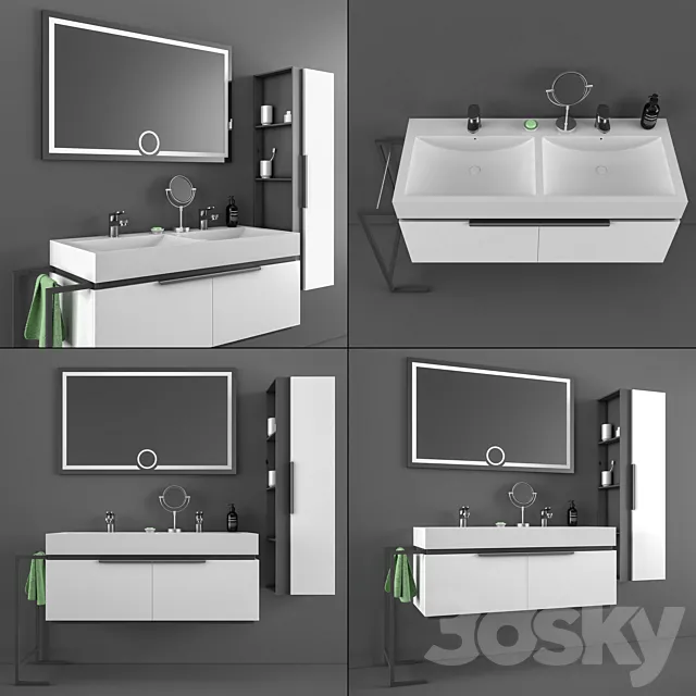 DRN bathroom cabinet and sink set 3DS Max Model