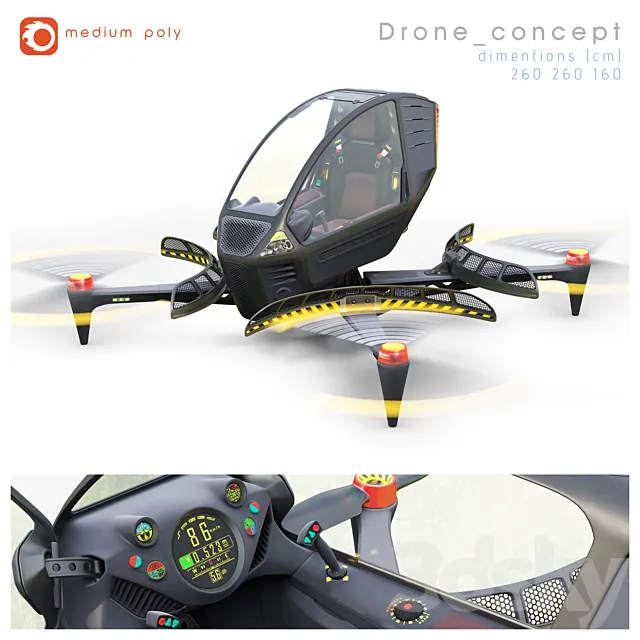 Drone concept 3ds Max