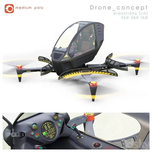 Drone concept 3dsMax Model