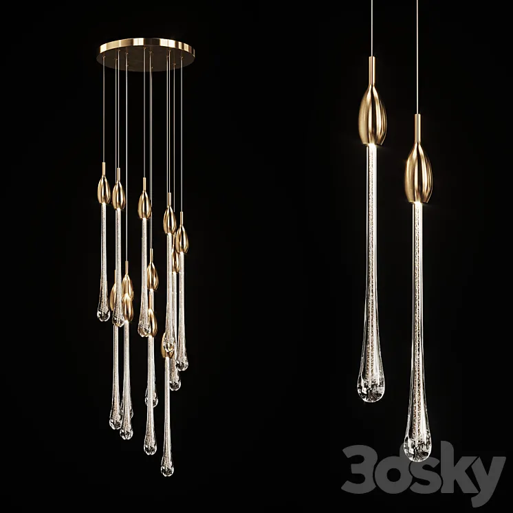 Drop shaped pendant lamp FIAL B 3DS Max
