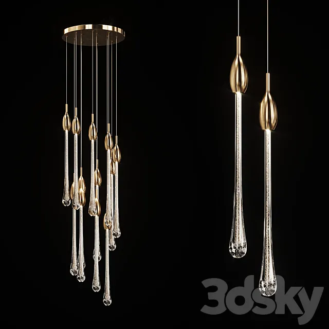 Drop shaped pendant lamp FIAL B 3DSMax File