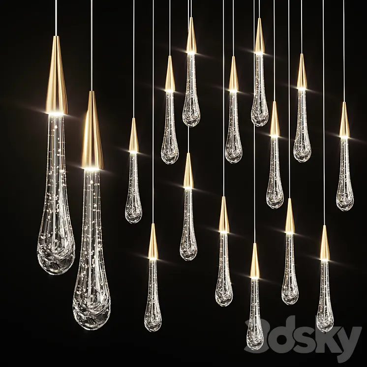 Drop Shaped Pendant Lamp Fial Light 3DS Max
