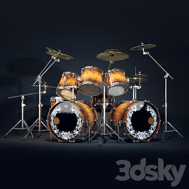 Drum kit 3ds Max