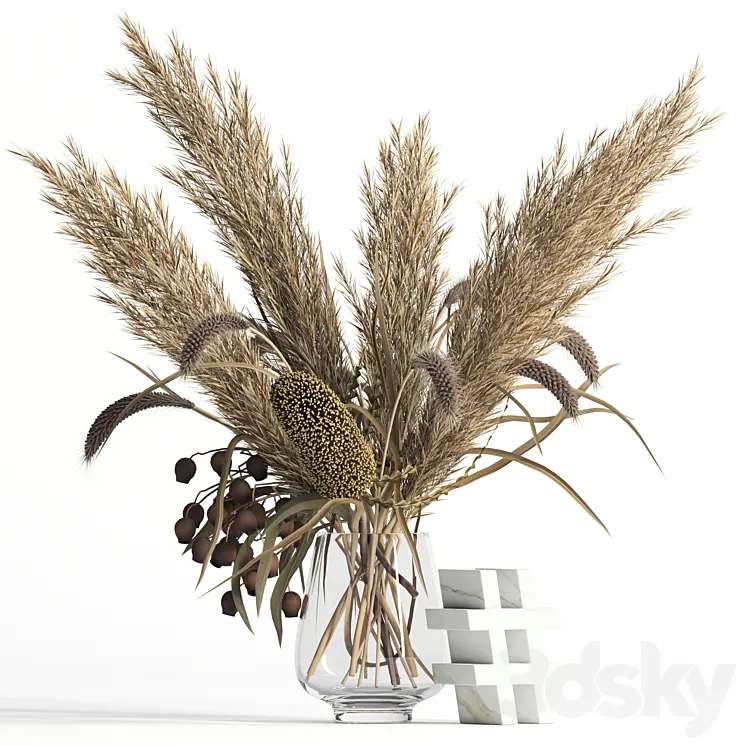 Dry bouquet and hashtag 3DS Max