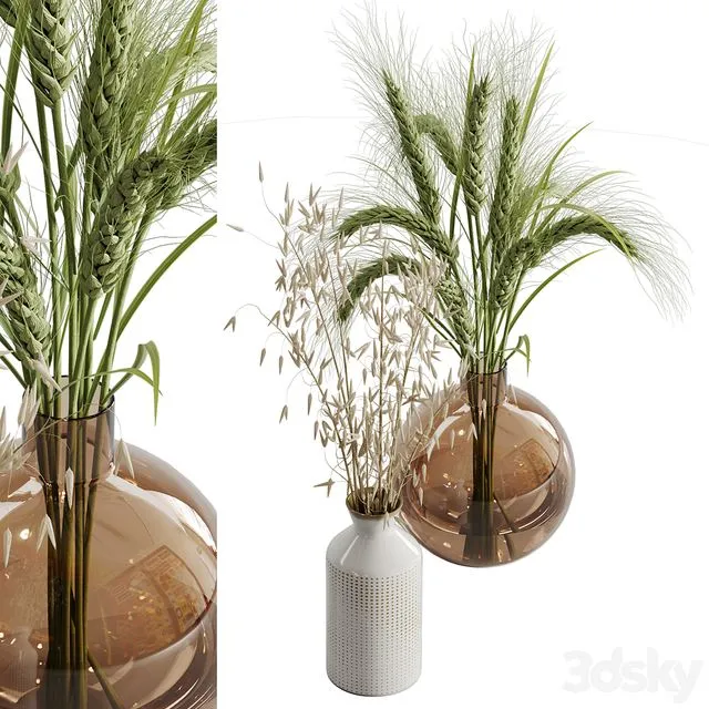 Dry plant set 02 3dsMax Model