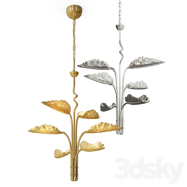 DUMAINE MEDIUM PIERCED LEAF CHANDELIER 3ds Max