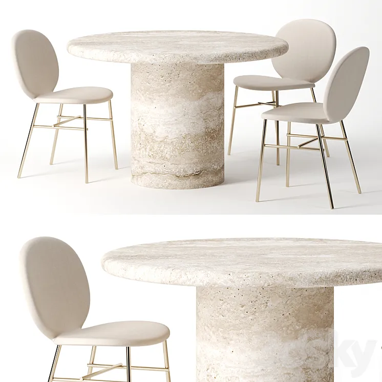 Dume Pedestal Table by Kelly Wearstler 3DS Max