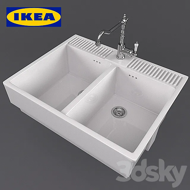 Dumshё double overhead sink 3DS Max Model