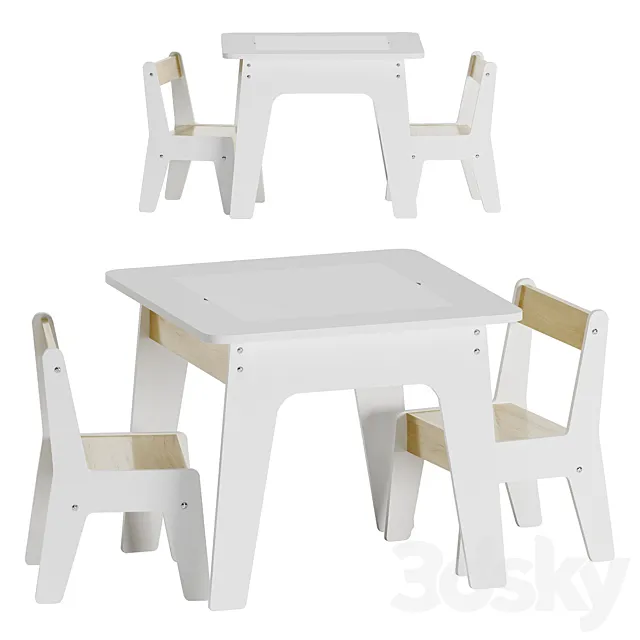 Dunelm table and chair 3ds Max
