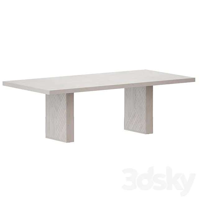 Dunewood Whitewashed Dining Table (Crate and Barrel) 3DSMax File