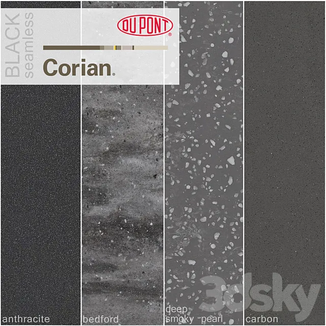 Dupont Corian Kitchen Countertops Black 1 3DS Max Model