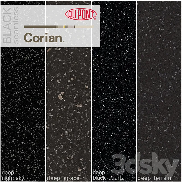 Dupont Corian Kitchen Countertops Black 2 3DS Max Model