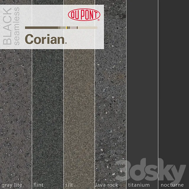 Dupont Corian Kitchen Countertops Black 3 3DS Max Model