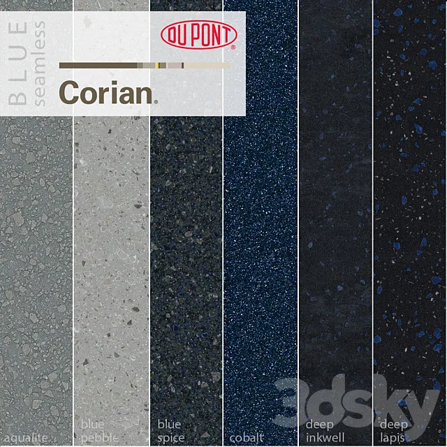 Dupont Corian Kitchen Countertops Blue 1 3DSMax File