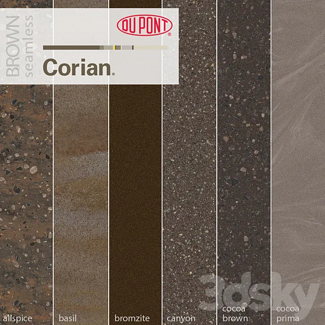 Dupont Corian Kitchen Countertops Brown 2 3DS Max Model