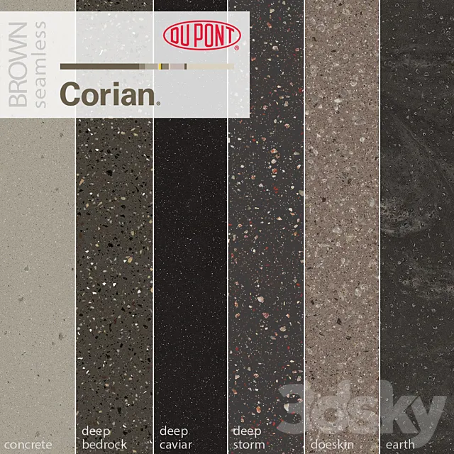 Dupont Corian Kitchen Countertops Brown 3 3DSMax File
