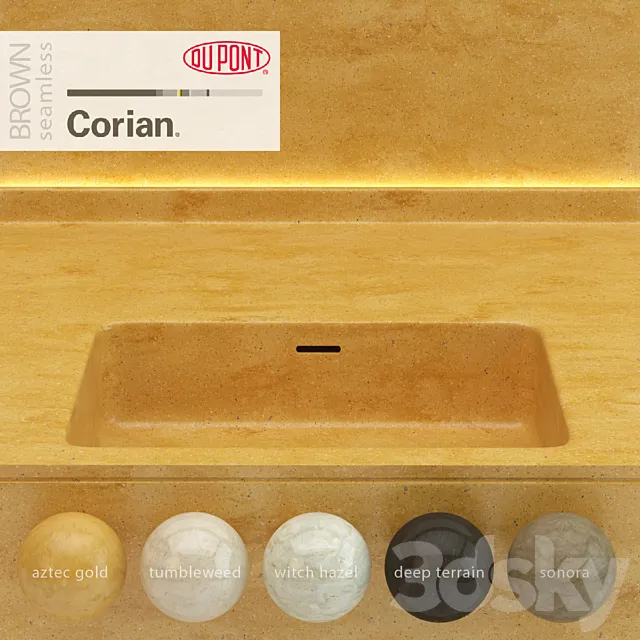 Dupont Corian Kitchen Countertops Brown 4 3DSMax File