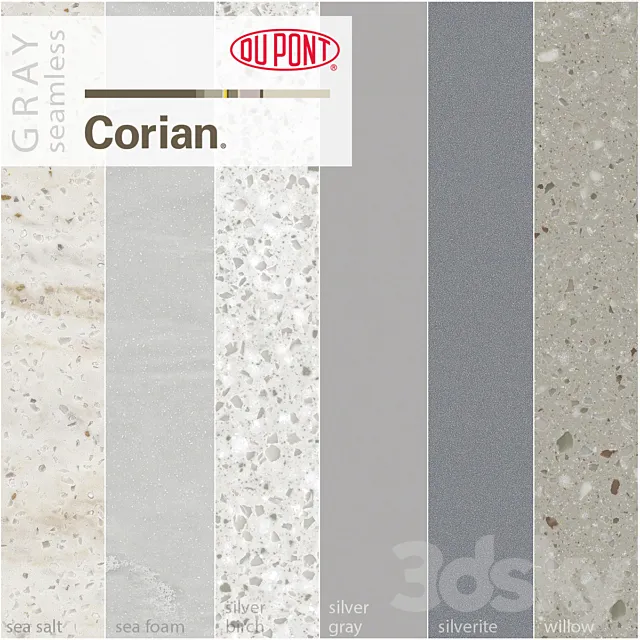 Dupont Corian Kitchen Countertops Gray 2 3DSMax File