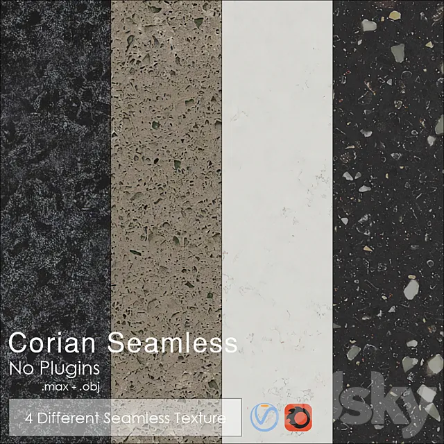 Dupont Corian Kitchen Countertops Leathered 3ds Max