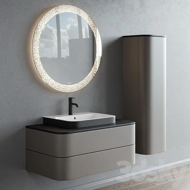 Duravit HAPPY D.2 PLUS | Single vanity unit 3DSMax File