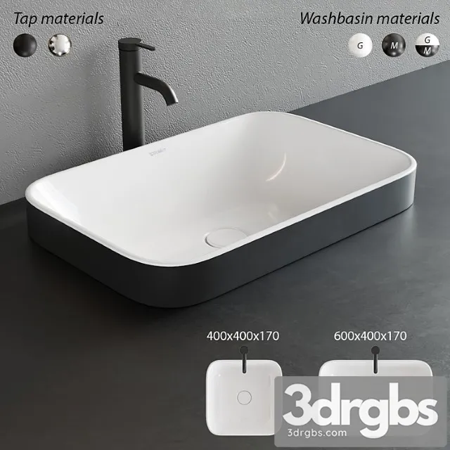 Duravit Happy D2 Plus Rectangular Washbasin Set 2 3dsmax Download