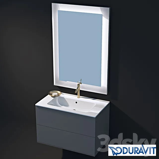 Duravit sink Stand L-cube 820x480x550 c sink and mirror 3DS Max Model