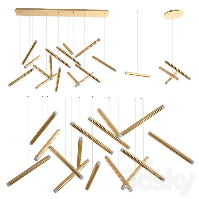 Dutti D0068 Gold Chandelier 3ds Max