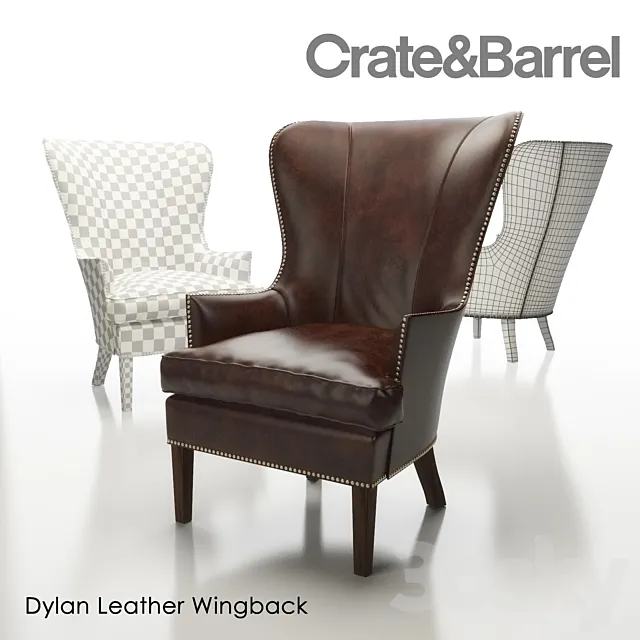 DYLAN Leather Wingback Chair 3ds Max