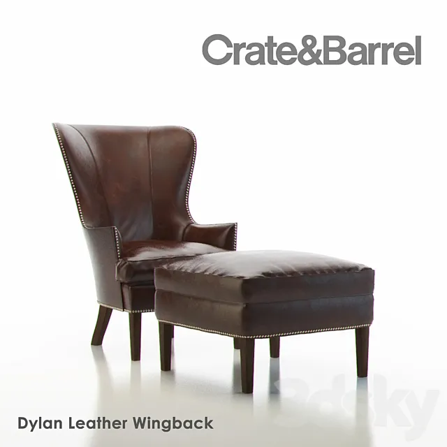 DYLAN Leather Wingback Chair 3DSMax File