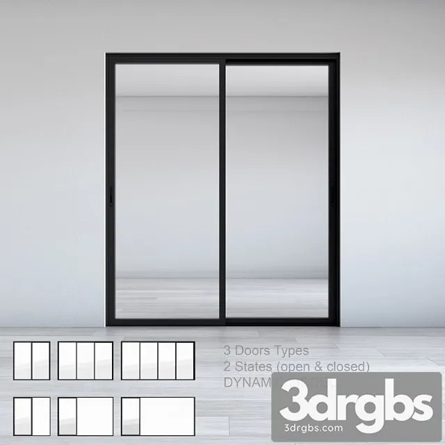 Dynamic sliding doors set 01 3dsmax Download