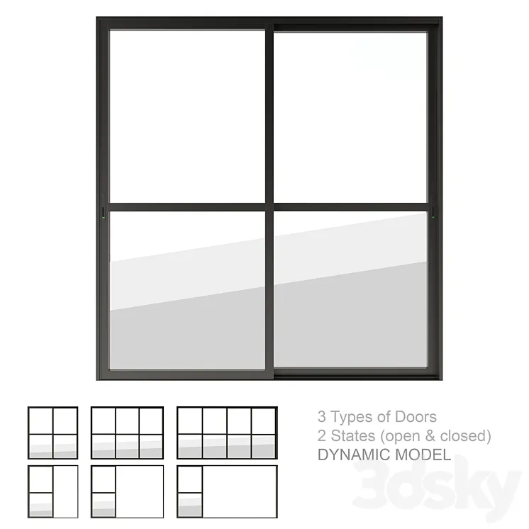 Dynamic Sliding Doors Set 03 3DS Max