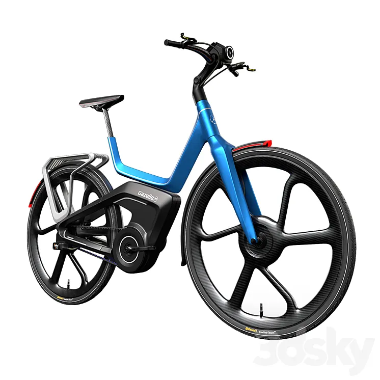 E-Bike Gazelle Blue 3DS Max Model