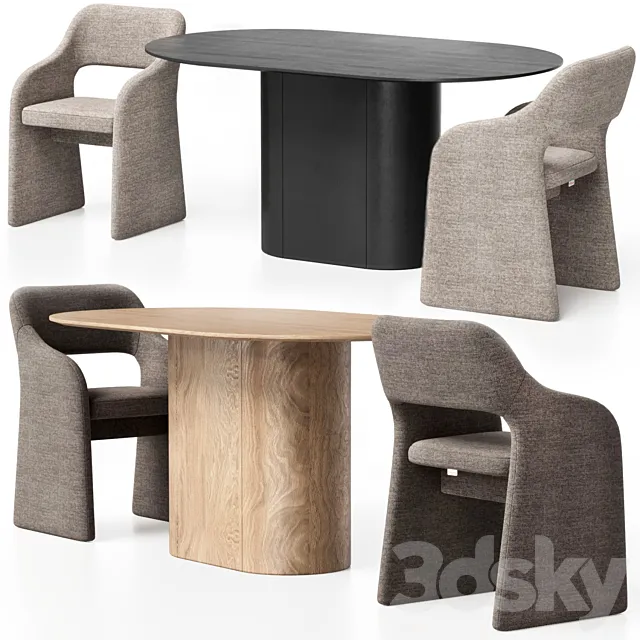 E7.6 chair and dining table Type from Ellipse 3ds Max