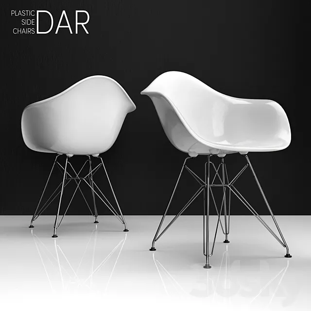 Eames DAR plastic side chair 3ds Max