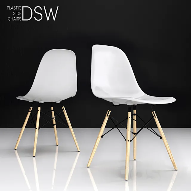 Eames DSW plastic side chair 3DS Max Model