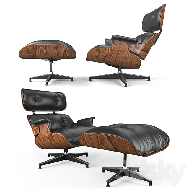 eames lounge chair & ottoman 3DS Max Model