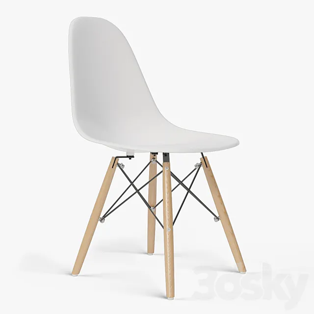 Eames Molded Plastic Side Chair Dowel Base By Herman Miller 3ds Max