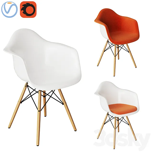 Eames plastic armchair 3DS Max Model