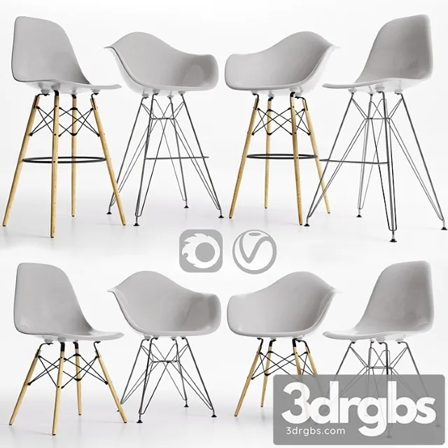 Eames Plastic Side Chairs Gray 3dsmax Download
