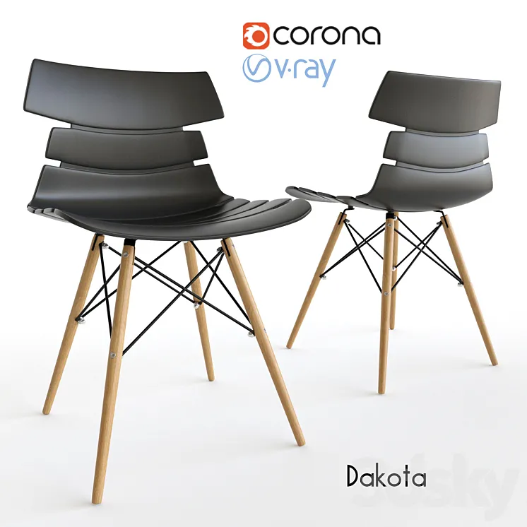Eames Style Dakota Imodern Chair 3DS Max