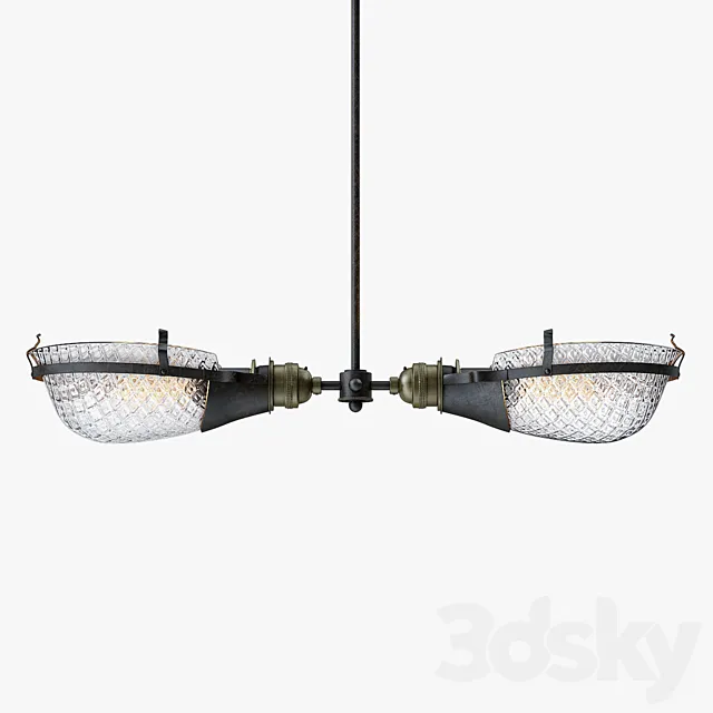 Early Style Quilted Glass Operating Room Light Pendent 3DSMax File