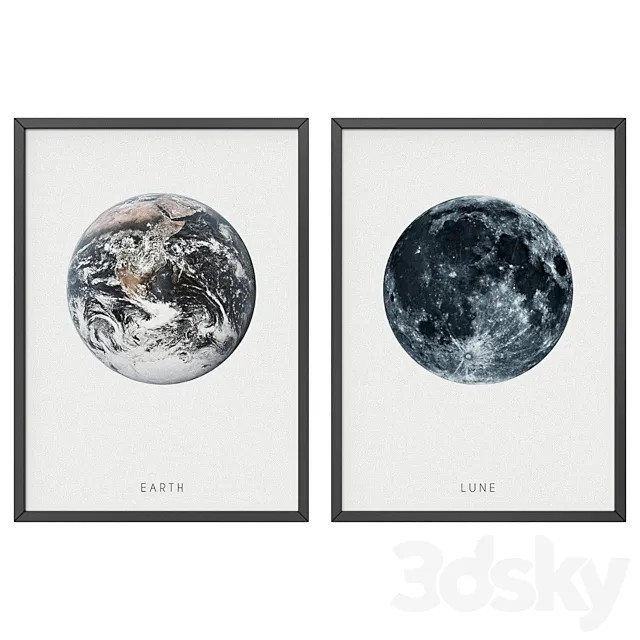 Earth and moon 3ds Max