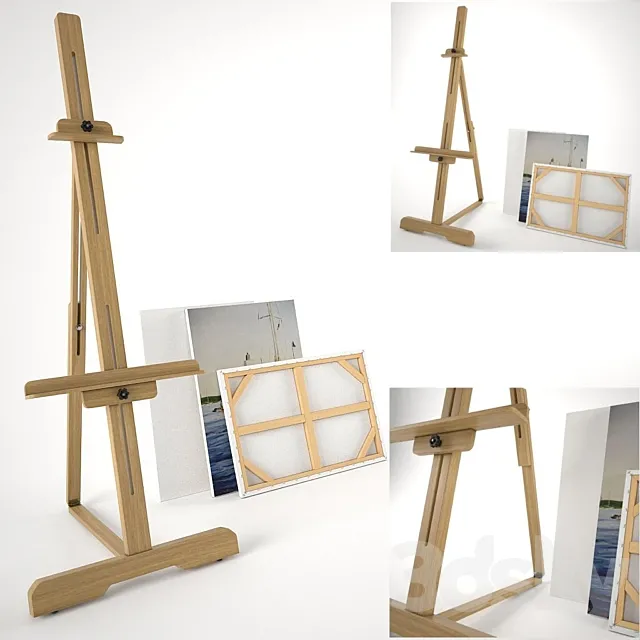 easel and the screen to paint 3DS Max Model