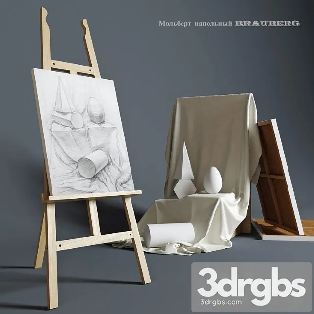 Easel Outdoor Brauberg With A Still Life of Plaster Figures 3dsmax Download