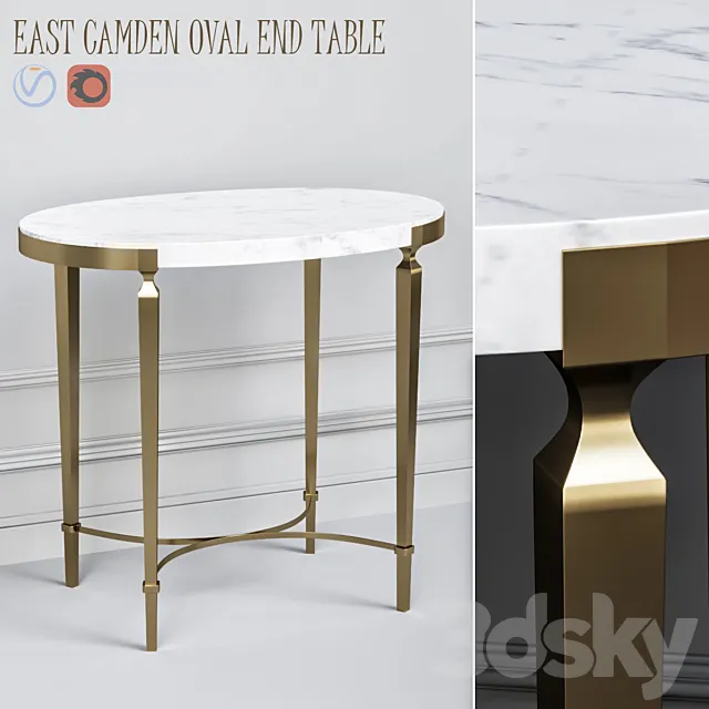 east camdenovalend table 3ds Max
