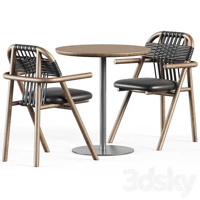 Easy Mix and Fix Table 630 by Ton & Dining Armchair 02 C by Very Wood 3DSMax File