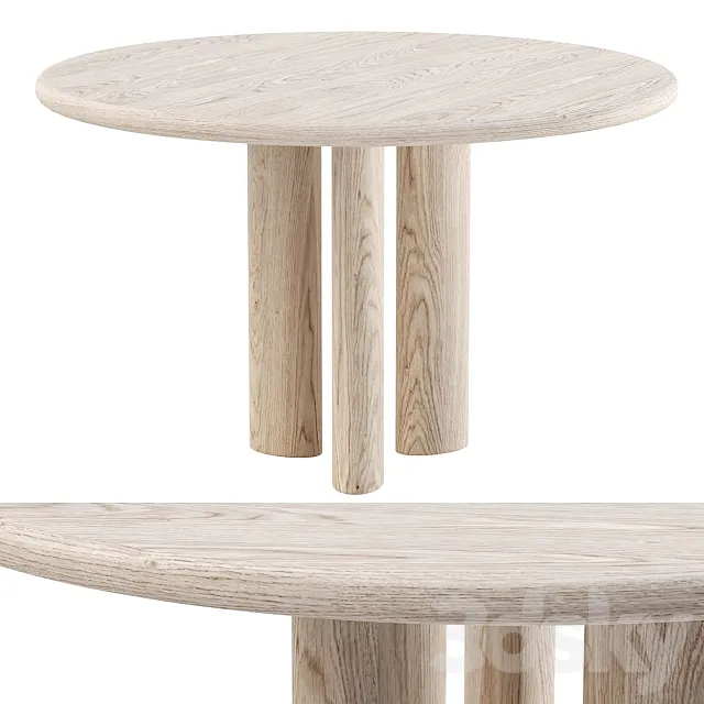 Ebbi wooden round table _ Round restaurant table 3ds Max