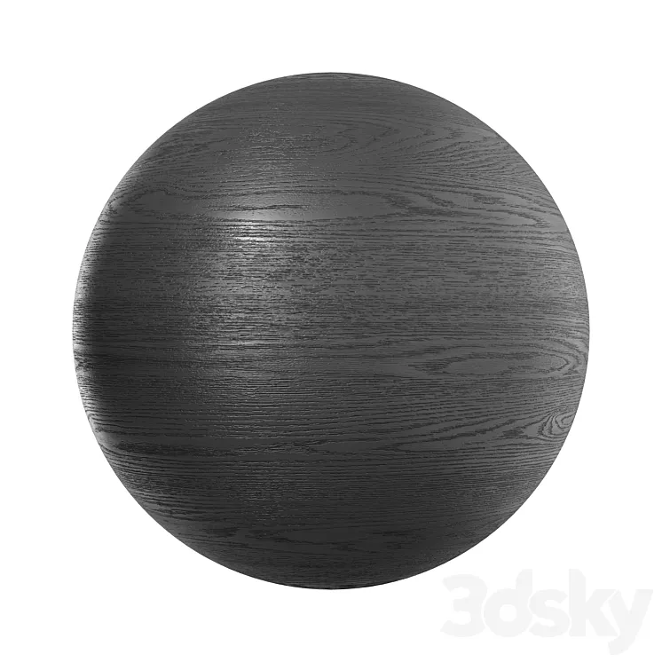 Ebony black wood 3DS Max