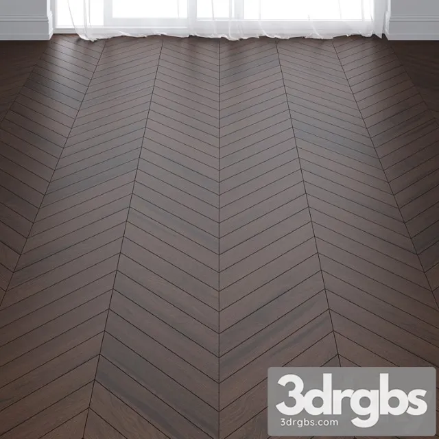 Ebony Oak Wood Parquet Floor in 3 types 3dsmax Download